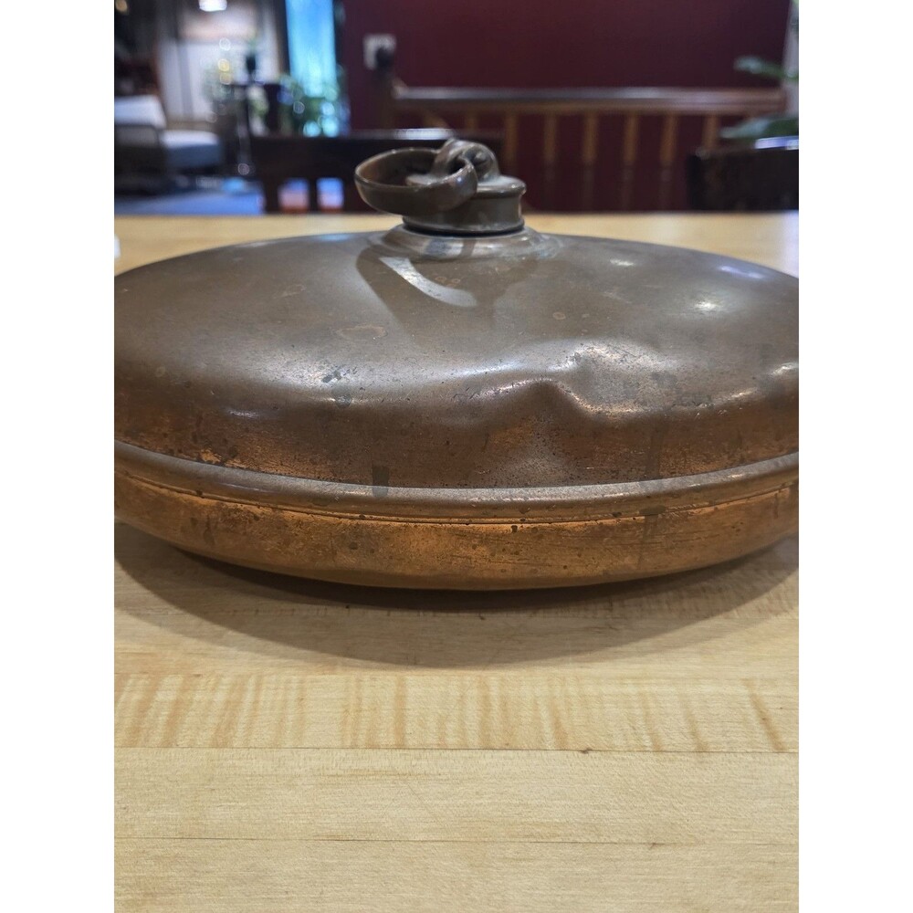 Vintage Copper Canteen & Hot Water Bottle - Antique, Dented, Non-Functional - Picture 4 of 7